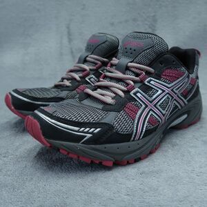ASICS Gel Venture 4 Running Shoes Womens US 8.5 Sneakers Pink Gray Black T383N